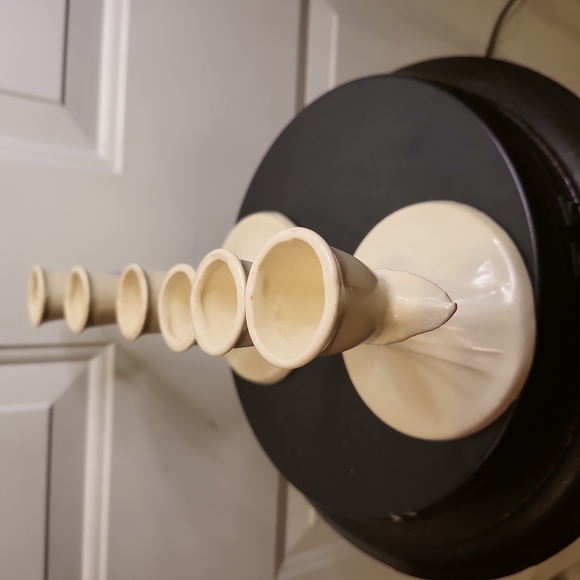 Vintage Porcelain Bisque Japanese Matte Cream Candle Holders 6" - Picture 2 of 11